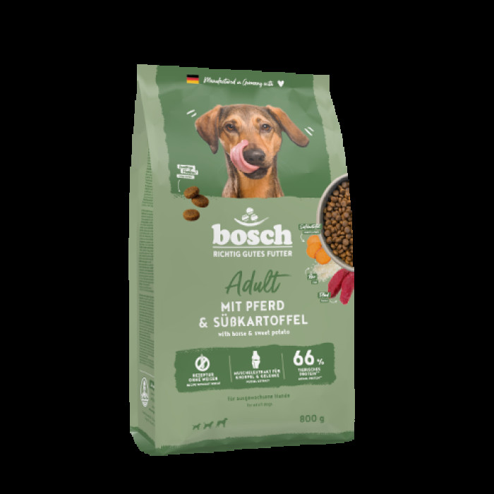 Сухий корм для собак Бош Едалт з кониною та бататом (0,8 кг), Bosch Adult with horse & sweet potato  (0,8 кг)
