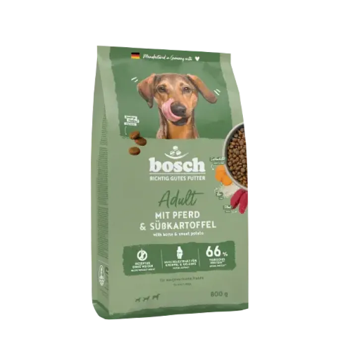 Сухий корм для собак Бош Едалт з кониною та бататом (0,8 кг), Bosch Adult with horse & sweet potato  (0,8 кг)