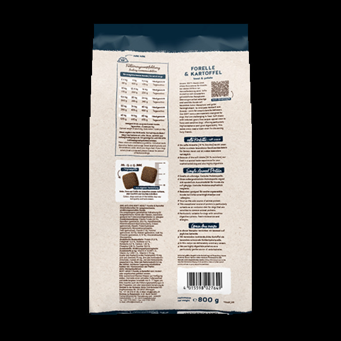 Сухий корм для собак Бош Софт Плюс з фореллю та картоплею (0,8 кг), Bosch Soft Plus Adult Trout & Potato (0,8 кг)