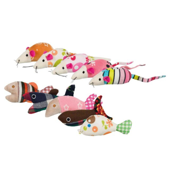 Мишка і рибка для котів Trixie (9-12 см)