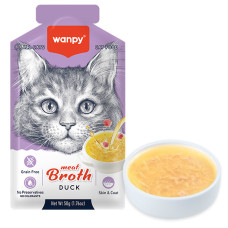 Wanpy Meat Broths Duck ВАНПІ СУП З КАЧКОЮ беззерновий рідкий корм для котів, пауч 50г