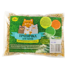 Травичка д/ виведення шерсті котів (економ. упаковка + грунт) 100 г