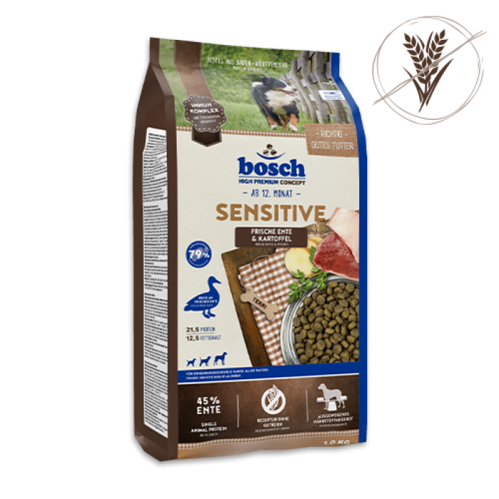 Сухий корм для собак Бош Сенсетів з качкою та картоплею (15 кг), Bosch Sensitive Duck & Potato (15 кг)