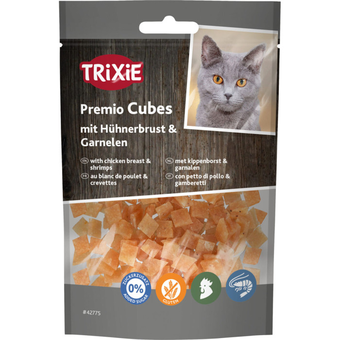 Ласощі кубики PREMIO для котів з куркою і креветкою (50 г)