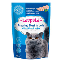Консерви для котів Леопольд асорті з курки та індички в желе (100 г)
