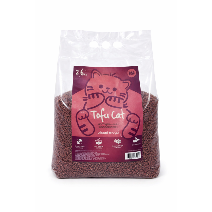 Tofu Cat наповнювач для котів (лісові ягоди) (2,6 кг/6 л)