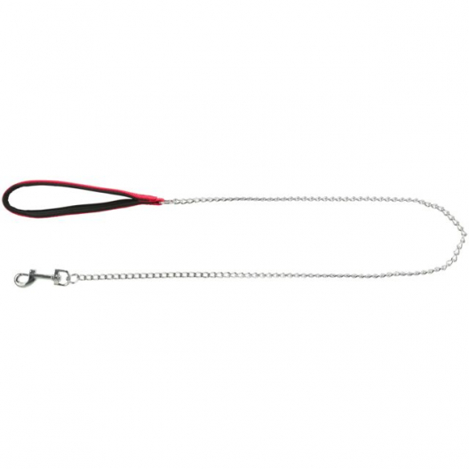 Поводок-цепь с нейлоновой ручкой XS-S для собак (красный) - 1