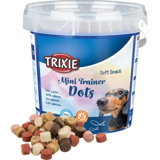 Ласощі для собак Trixie міні подушечки з лососем (500 г) - 1