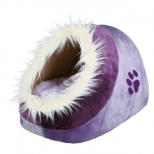 Лежак печера для котів "Minou", колір бузковий (35х26х41см)