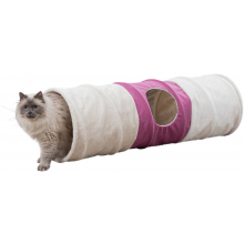 Ігровий тунель XXL для кішок (ø 35 х 115 см) (бежевий/фуксія)
