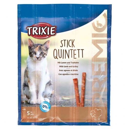 Лакомства для котов Trixie "Stick Quintett", со вкусом баранины и индейки (5 г) - 1