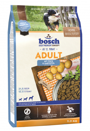 Сухий корм для дорослих собак (Бош) HPC Едалт риба картопля (3 кг) - 1