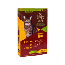 Краплі на холку Palladium EХTRA SAFE для котів до 4 кг (4 піпетки х 0,5 мл)