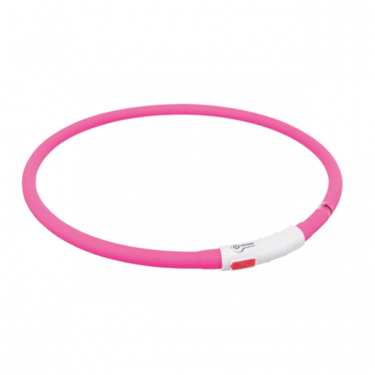 Ошейник светящийся USB XS-XL для собак (розовый) - 1