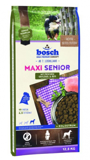 Корм Bosch (Бош) Максі Сеньйор з птахом та рисом для собак (12,5 кг) - 1