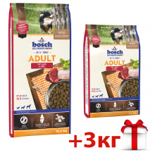 Акція. Корм для собак Бош Едалт (ягня та рис) 15 кг+ 3 кг