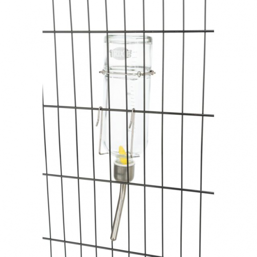 Скляна поїлка для гризунів, з тримачем (125 мл) - 2