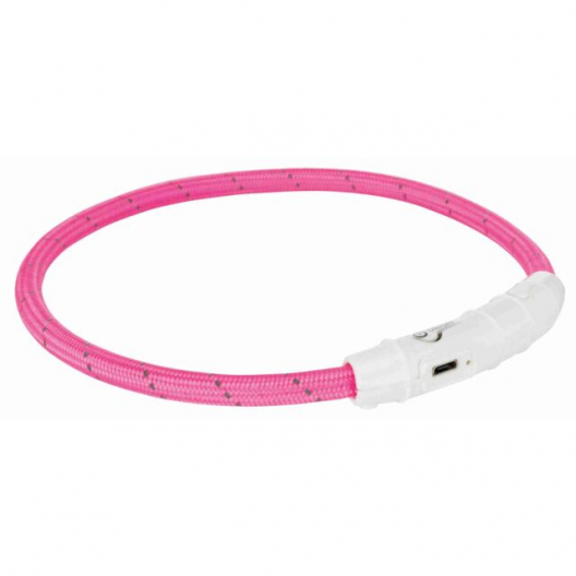 Ошейник светящийся USB Flash XS-S для собак (розовый) - 1