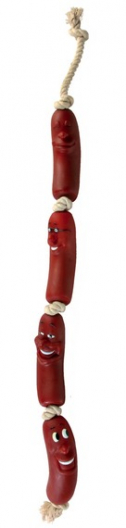 Іграшка для собак (4 сосиски на мотузці) - 1