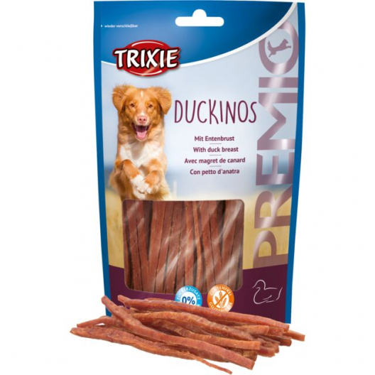 Ласощі для собак Trixie "Duckinos", зі смаком качки (80 г) - 1
