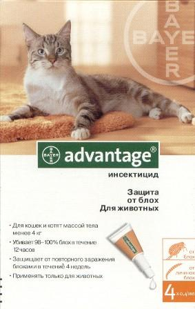 Захист від бліх у кішок (Bayer) Advantage 40 Байєр вага до 4 кг - 1
