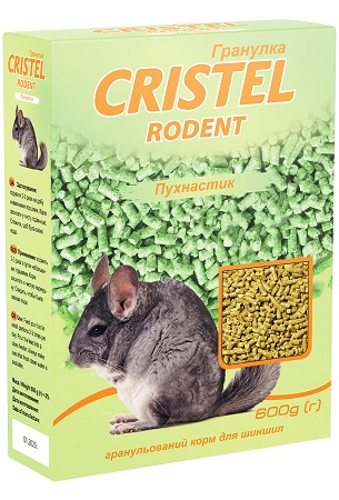 Натуральный гранулированный корм для шиншилл (Cristel Rodent) (600 гр) - 1