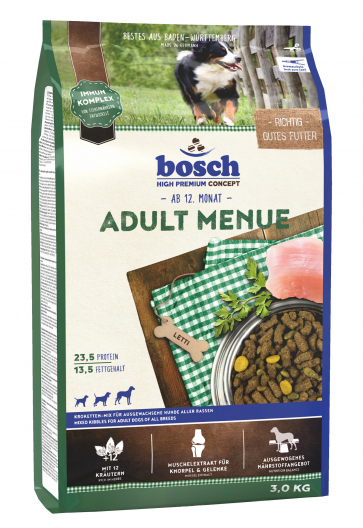 Сухий корм для дорослих собак Bosch (Бош) HPC Едалт меню (3 кг) - 1