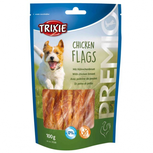 Лакомства для собак Trixie "Chicken Flags", жевательные палочки со вкусом курицы (100 г) - 1