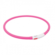 Ошейник светящийся USB XS-XL для собак (розовый)