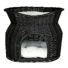 Лежак-домик (плетеный), чёрный