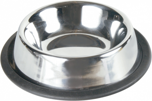 Миска металева з гумовою основою для котів (0,2 л/ø 15 см) - 1