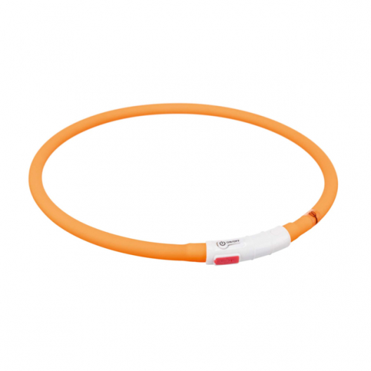 Ошейник светящийся USB XS-XL для собак (оранжевый) - 1