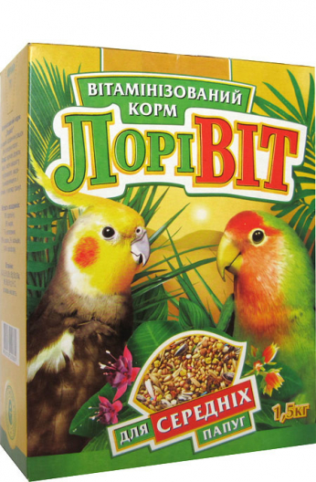 Витаминизированный корм "ЛориВит" 3в1 для средних попугаев - 1
